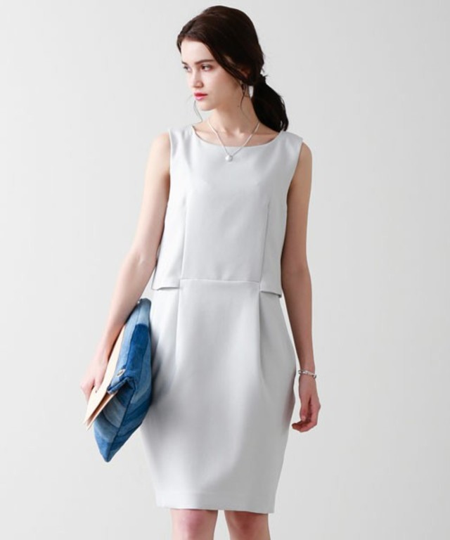 リネンライクバックプラッシュワンピース