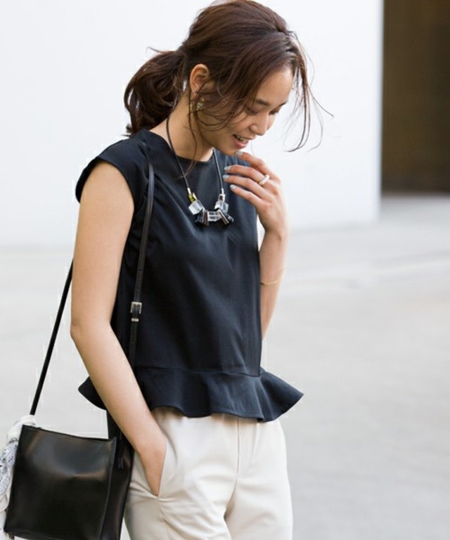 STUDIOUS フロントフリルフレンチカットTシャツ