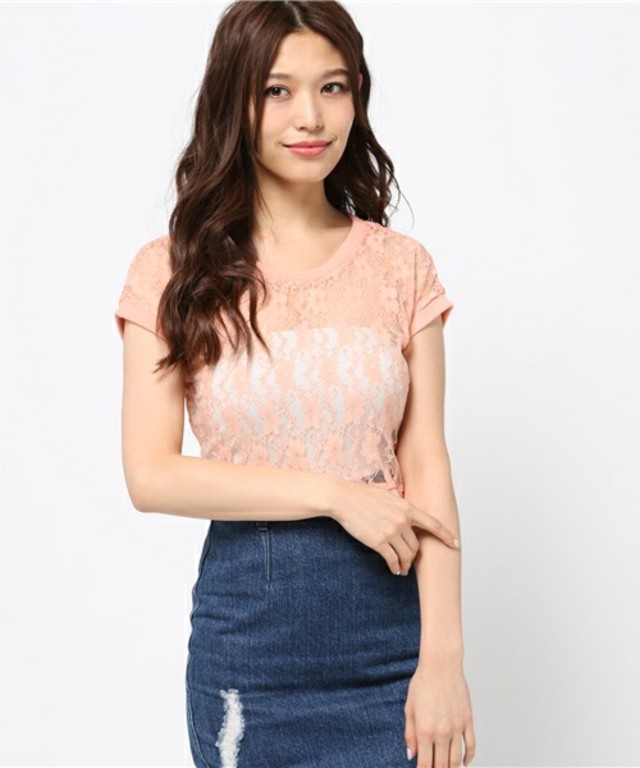 Settimissimo  総レースリブパイピングトップス