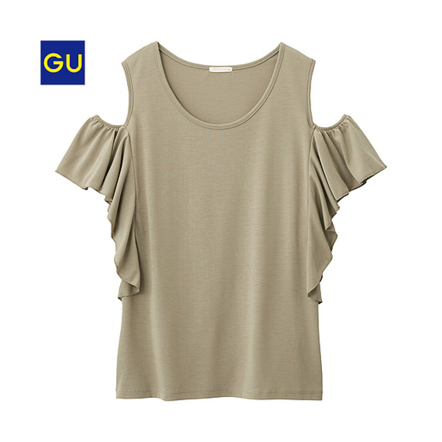 フリルオープンショルダーT（半袖）