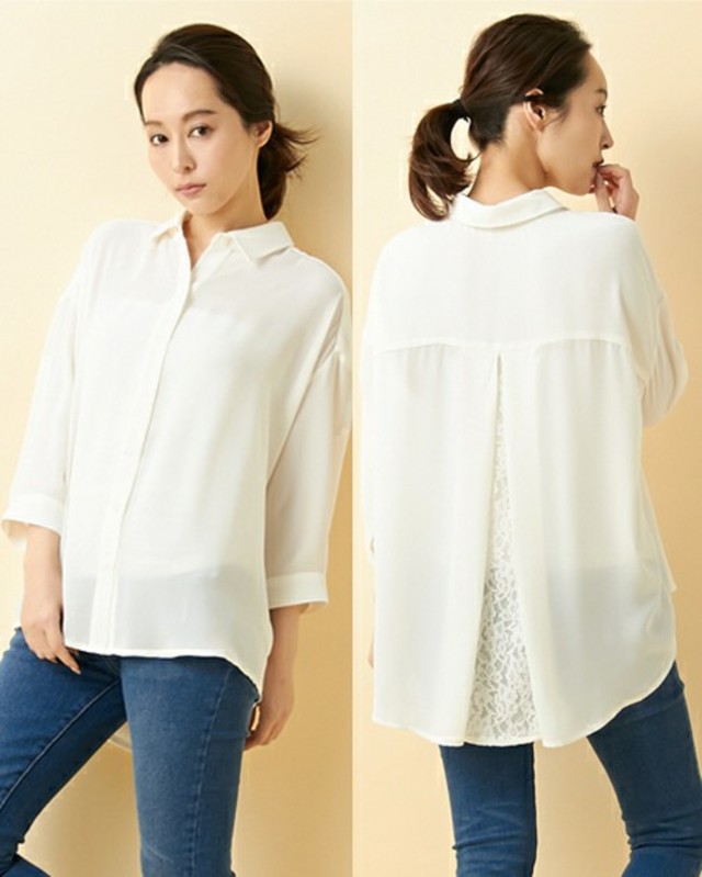 INGNI　ＢＡＣＫレース7分袖/シャツ-2016ＳＳ