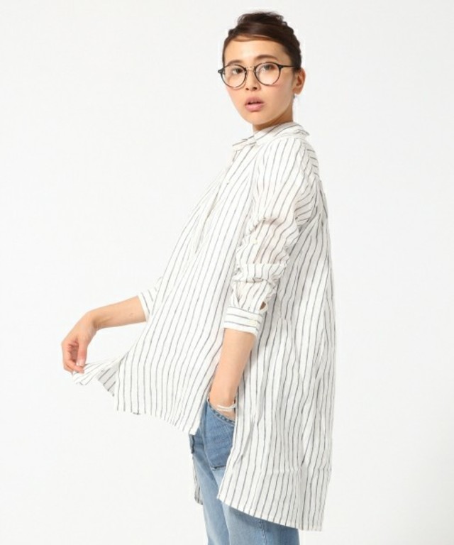 GLOBAL WORK  フレンチリネンロングシャツ長袖