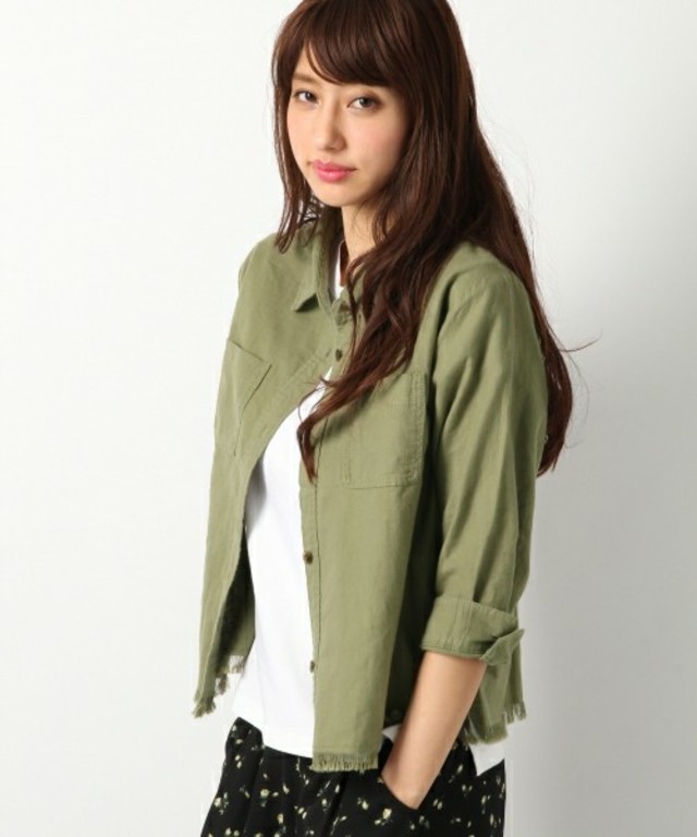 Heather  サファリショートシャツ7分袖