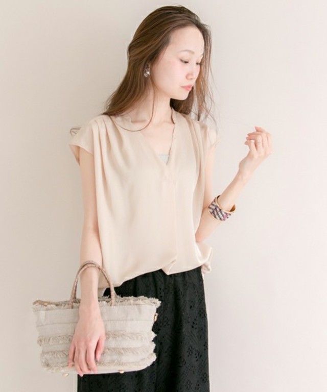 URBAN RESEARCH  UR ウォッシャブル異素材ブラウス