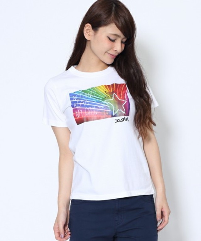 X-girl NEON STAR S/S TEE