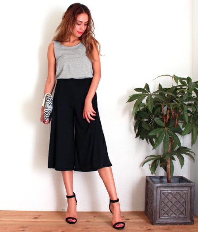 ANAP  シンプルガウチョサロペット