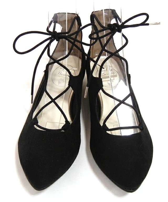 レースアップフラットパンプス(134-2059) JELLY BEANS(ジェリービーンズ)