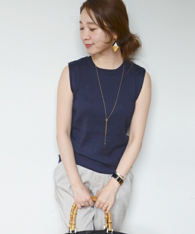 SHIPS for women シルクリネン ノースリーブプルオーバー