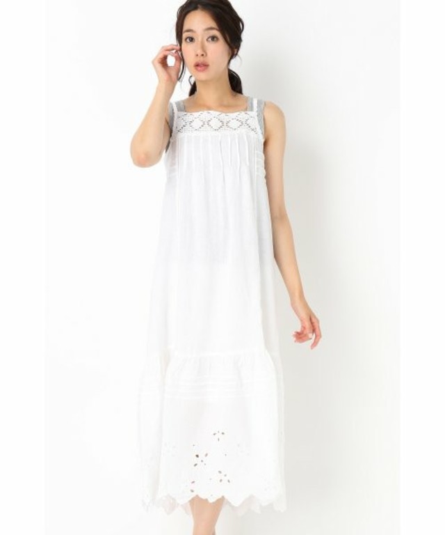 120%lino レースキャミワンピース