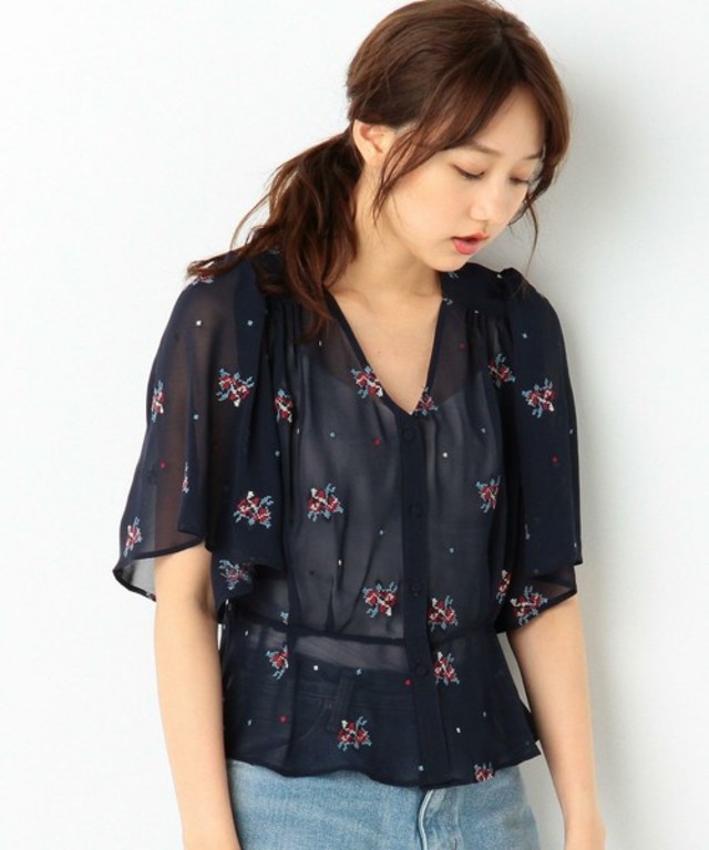 Another Edition 小花刺繍フリルブラウス/AEBFC コバナ EMB フリル BL