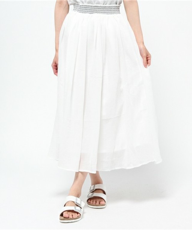 CR ガーゼ無地ロングスカート