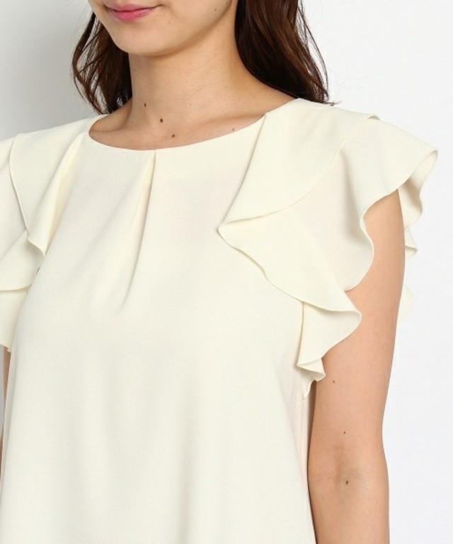 【anatelier】ジョーゼット袖フリルシャツ