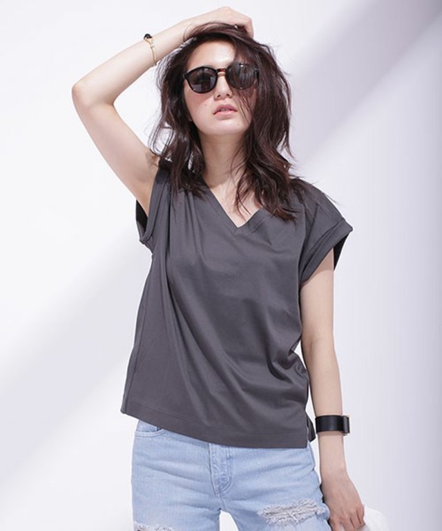 nano・universe / 接触冷感/Vネックプルオーバー