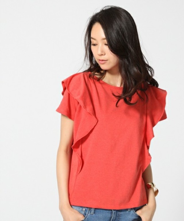 GLOBAL WORK 【吸水速乾】ショルダーフリルＴ/半袖