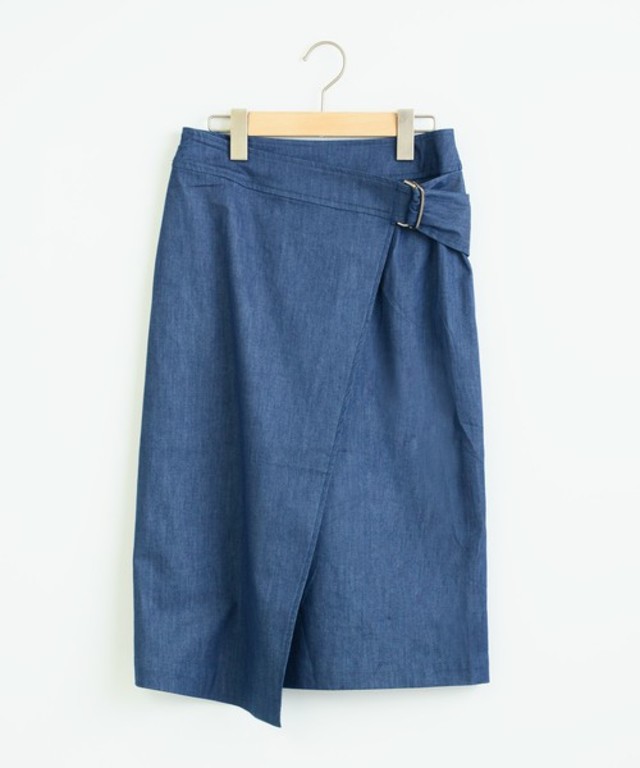 le.coeur blanc デニムラップタイトスカート