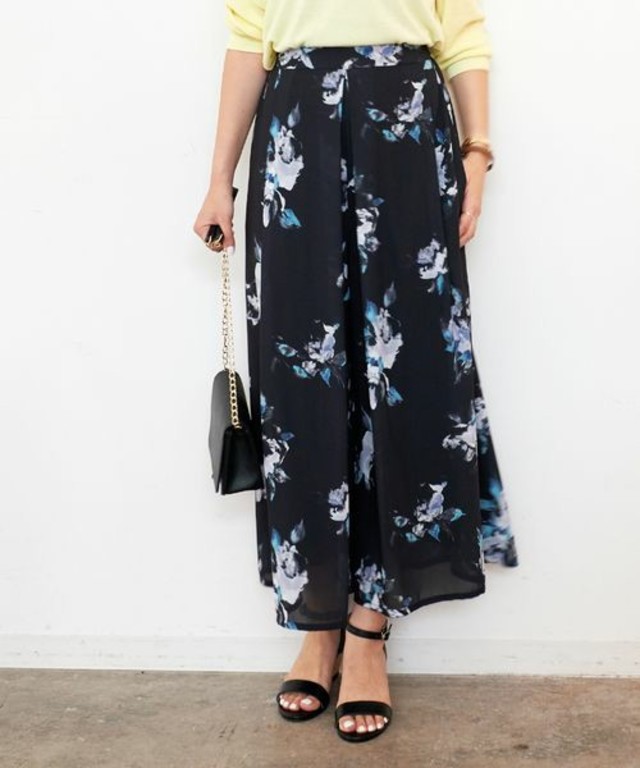 ViS 【ViS×with】ウエストリボンフラワースカンツ