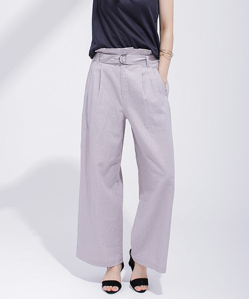 nano・universe ウエストタックリネンカラーワイド