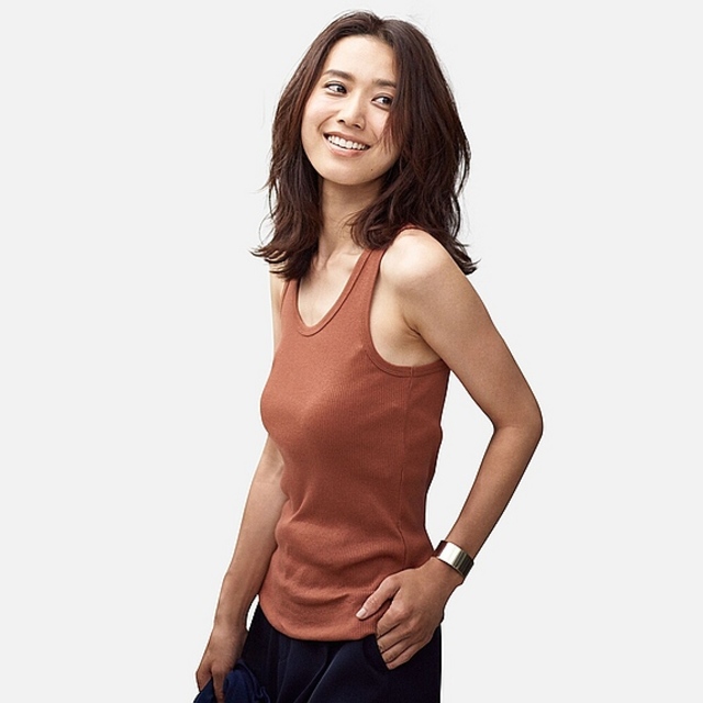 WOMEN リブタンクトップ