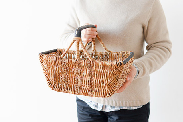 黒ハンドルバスケット（スクエア）