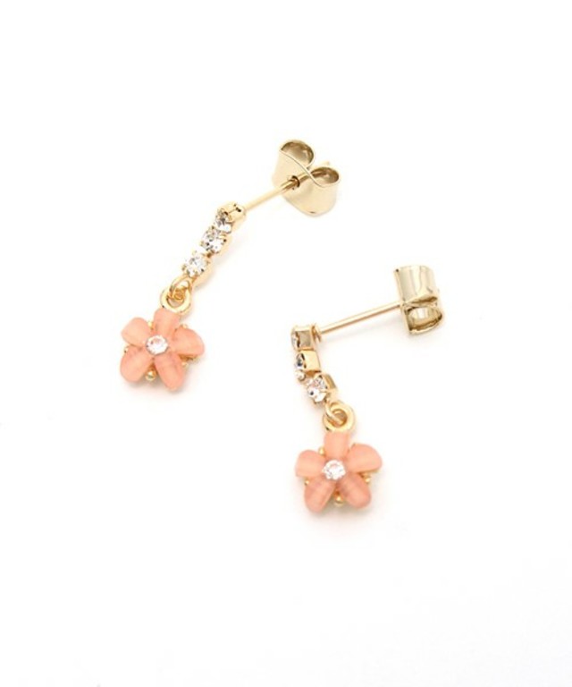 ガラスフラワーピアス