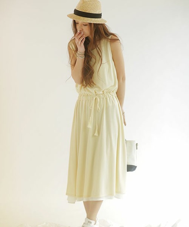 リバーシブルノースリマキシワンピース