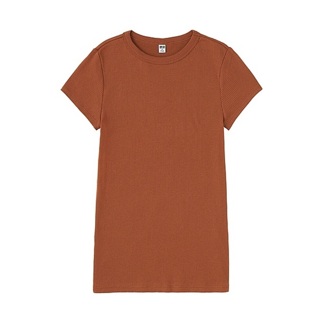 WOMEN リブクルーネックT（半袖）