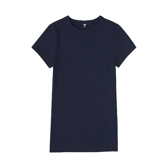 ユニクロ リブクルーネックT（半袖）