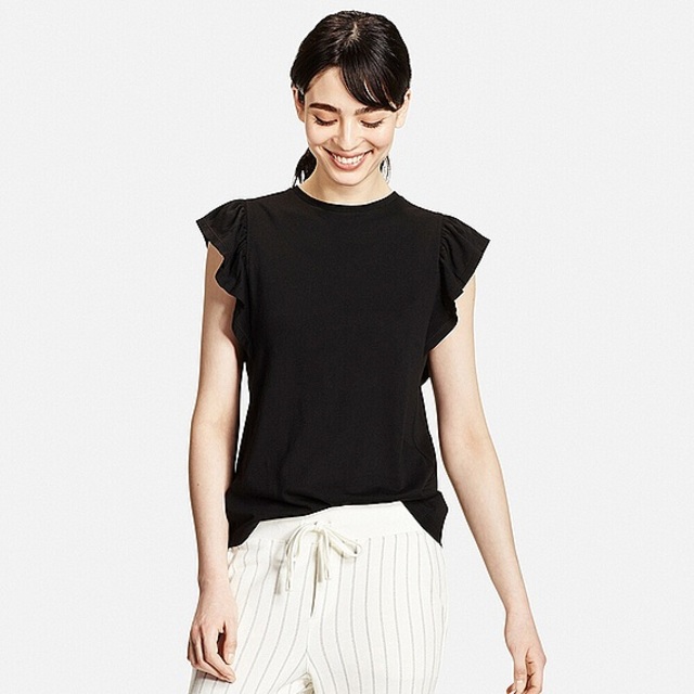 WOMEN フリルスリーブタンクトップ