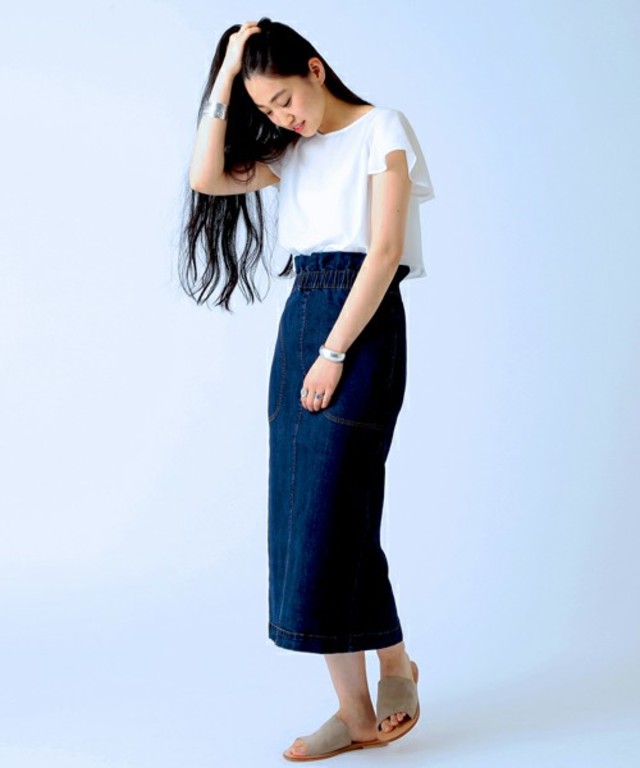 Ray BEAMS / デニムロング タイトスカート