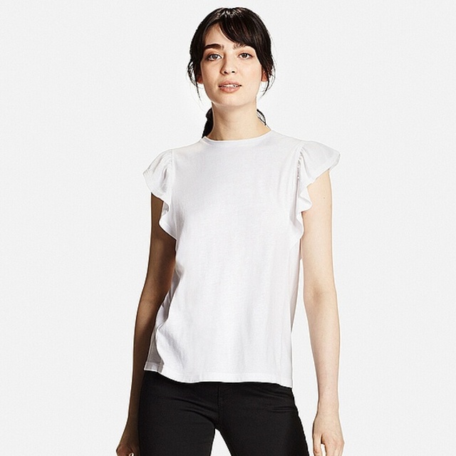 ユニクロ フリルスリーブタンクトップ