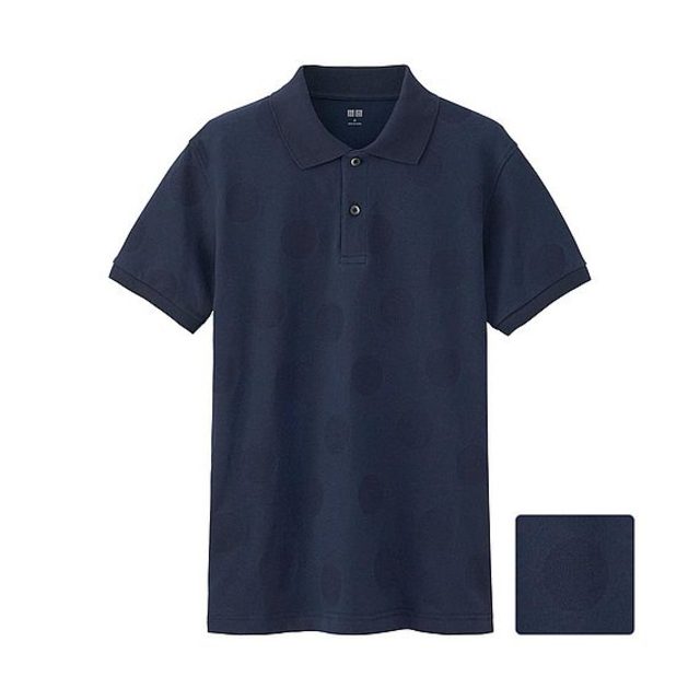 ユニクロ MEN ドライカノコプリントポロシャツ（ドット・半袖）