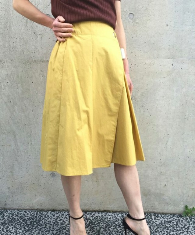 aquagirl タック入りコットンラップスカート