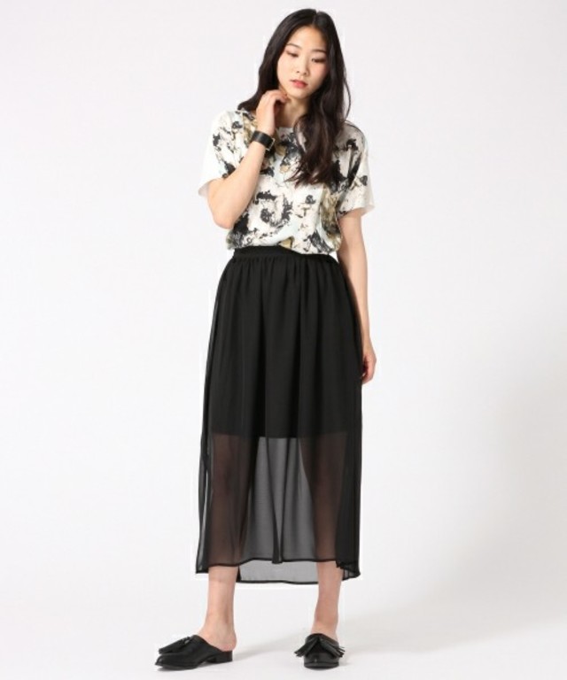 HARE シフォンギャザーマキシスカート