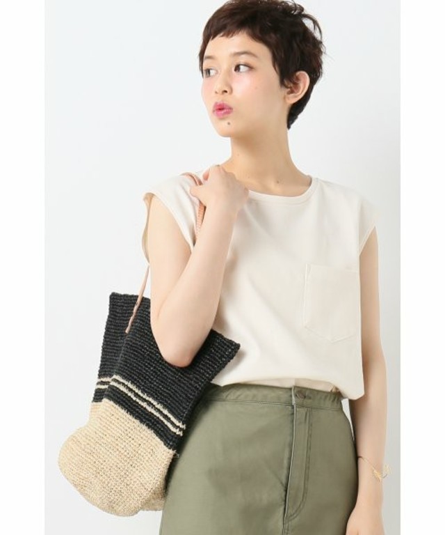 SLOBE IENA　コットンフレンチスリーブポケTシャツ