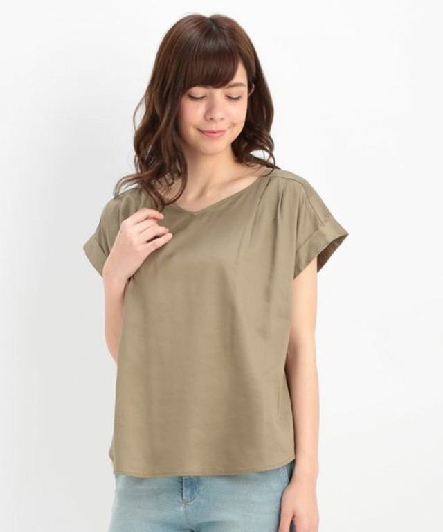 【ROPE' PICNIC】2WAY高密度サテンブラウス