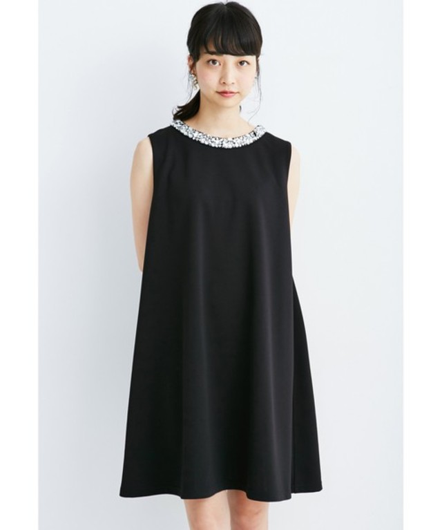 haco! アイスコーヒーの美しさ。氷のようなビジューがきらめくＡラインワンピース
