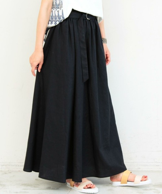 BEAUTY&YOUTH UNITED ARROWS 　ベルト付ギャザーマキシスカート