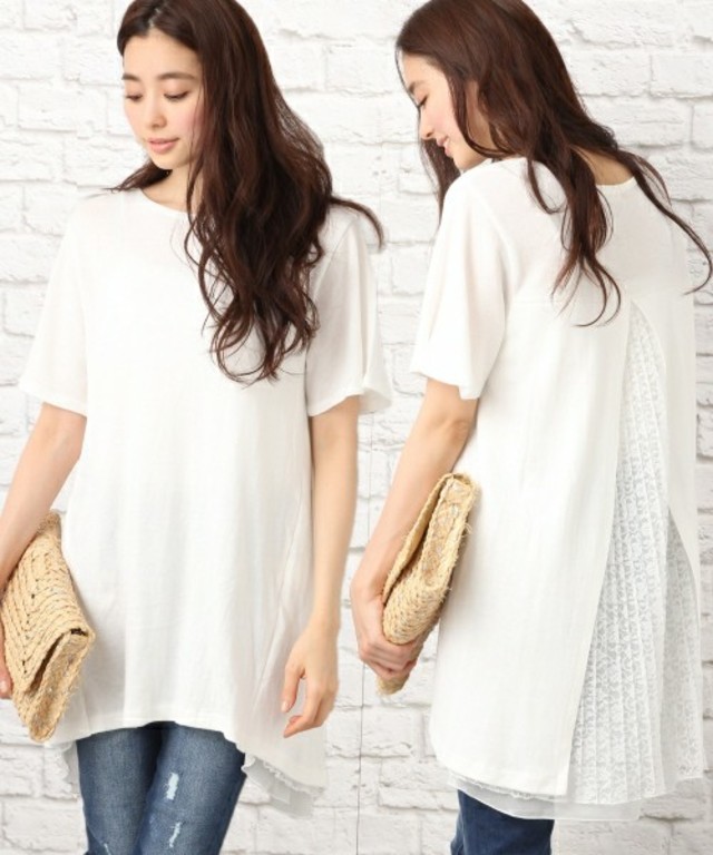 【LEPSIM】バックプリーツレースチュニック