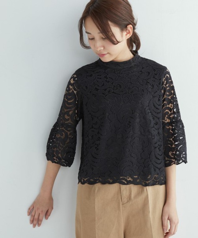 haco! 大人レースのハイネックトップス