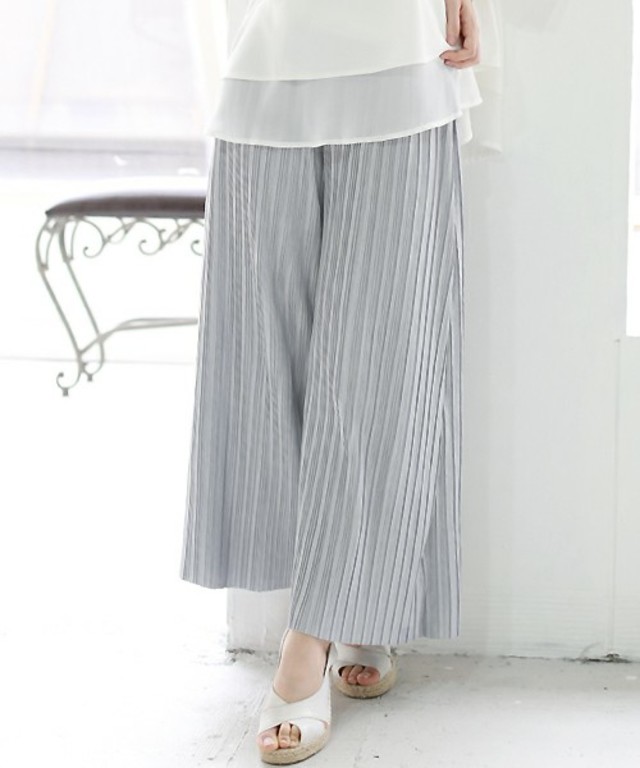 REAL CUBE リッチプリーツワイドパンツ