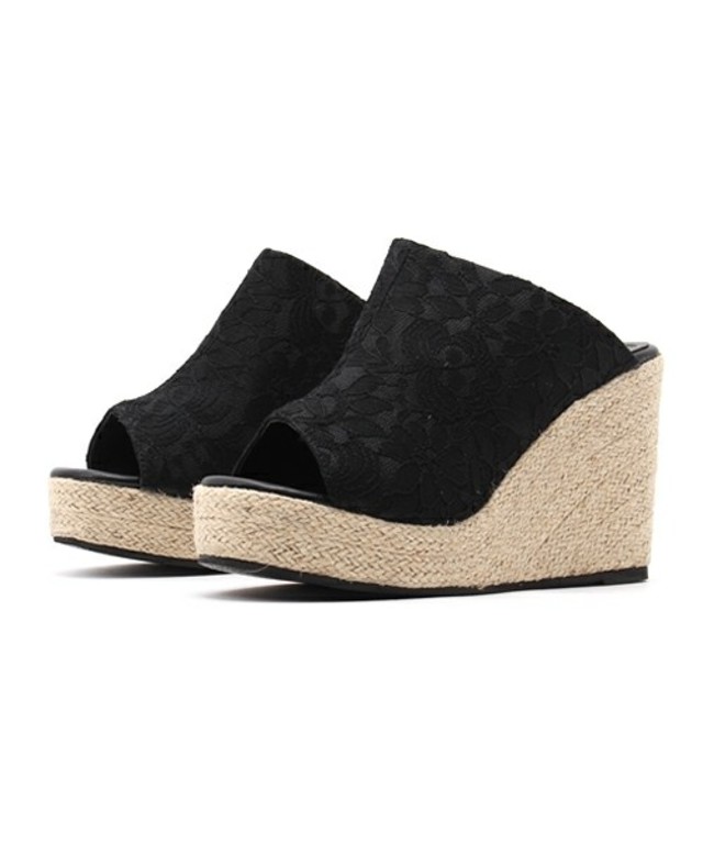 Re:EDIT　ジュート巻きウェッジソールサンダル