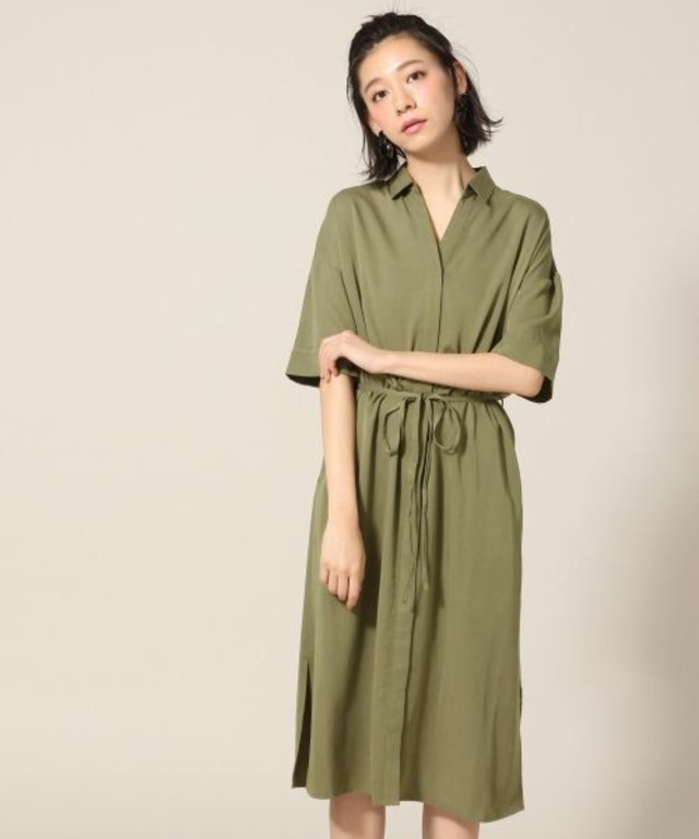 LOWRYS FARM ＴＲスキッパーシャツワンピース