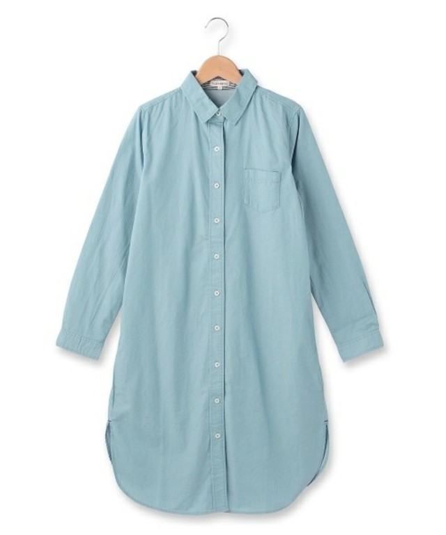 3can4on デニム調先染めシャツワンピース