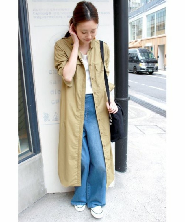 SLOBE IENA ミリタリーシャツマキシワンピース