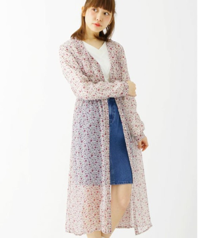 earth music&ecology 　ボヘミアン花柄マキシガウン