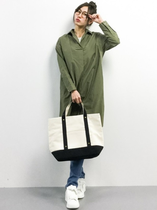 le.coeur blanc タイプライタースキッパーシャツワンピ