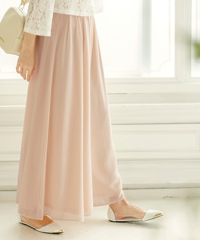 Re:EDIT ジョーゼットワイドガウチョパンツ