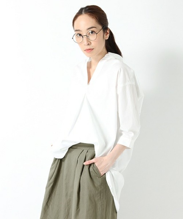 studio CLIP 60ブロード長袖シャツワンピース