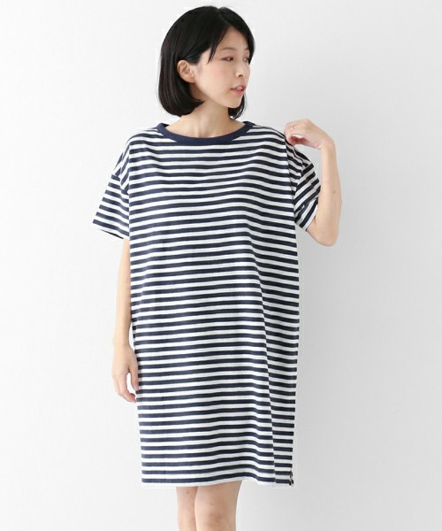 URBAN RESEARCH DOORS WOMENS FORK＆SPOON ボーダーボートネックワンピース