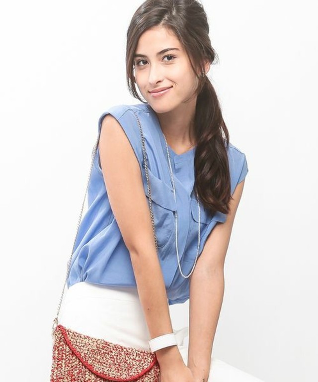 ROPE' 【セットアップ対応】ミリタリーノーカラーブラウス